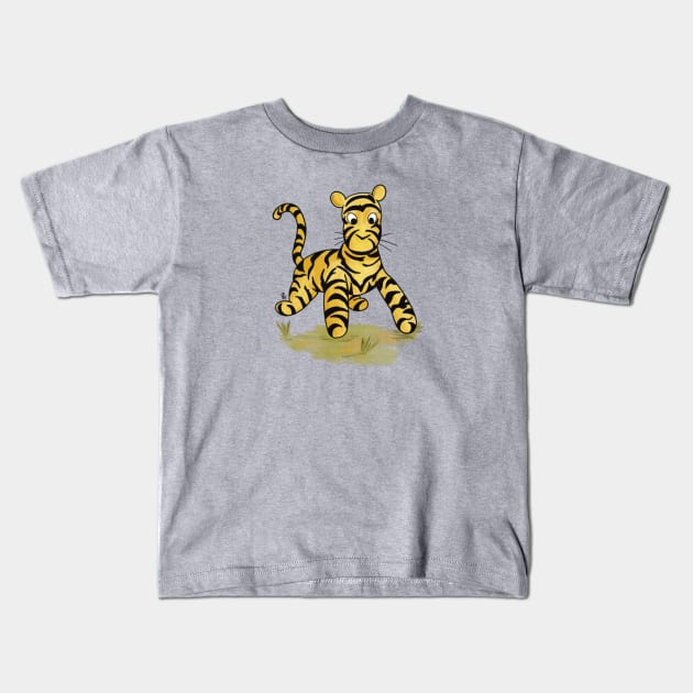 Tigger Running - Classic Tigger Kids T-Shirt by Alt World Studios